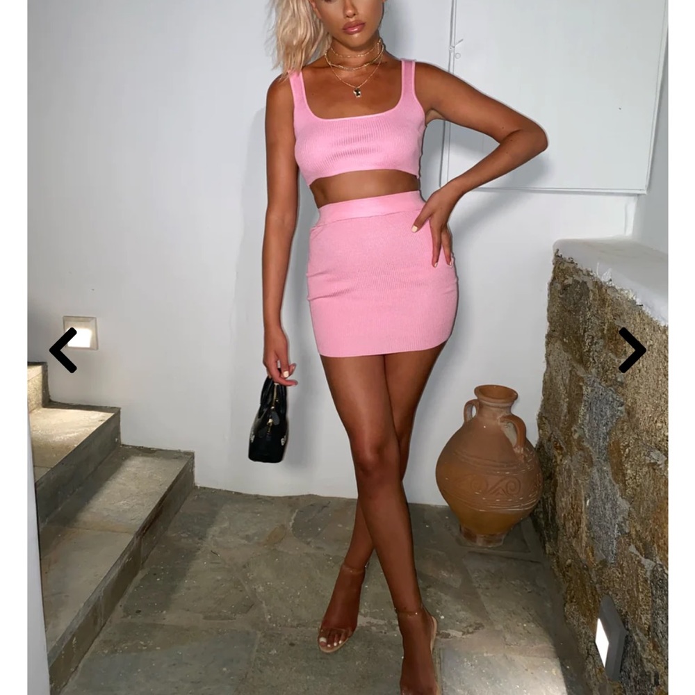 Pink ribbed two peice set